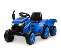 Tracteur électrique pour enfants, 6 V, avec remorque, 2 en 1, avec klaxon, USB, musique et lumières LED, charge de 30 kg, pour les enfants à partir de 3 ans, rouge