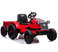 Tracteur Électrique Pour Enfants Avec Remorque 12V 7Ah 2x45W LED Rouge
