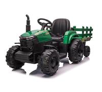 ATAA Tracteur électrique pour Enfants Esus 24v - Vert - Tracteur pour Enfants avec Batterie 24V 2 puissants Moteurs, Roues en Gomme, remorque, lumières LED et télécommande pour Parents