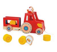 Janod Tracteur à tirer Farm – Rouge – Pour enfants