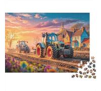 Tracteur en Culture 1000 Pieces Precise Interlocking Paysage Rural Jigsaw for Teens Digital Detox Travel Friendly Puzzle Stay at Home Fun 38x26cm/1000pcs