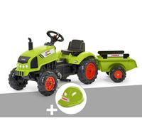Tracteur Enfant Claas Arion 410 Avec Remorque 2 ? 5 Ans Falk + Casque