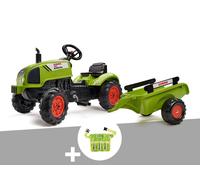 Tracteur enfant Claas Arion 410 avec remorque 2 à 5 ans + ceinture avec outils de jardin enfants - Falk