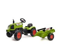 Falk Tracteur à pédales Claas 2041C avec remorque - Fabriqué en France - Dès 2 ans - Vert kaki