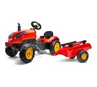 FALK - Tracteur à pédales X Tractor - Rouge - avec Capot ouvrant et remorque - Fabriqué en France - Dès 2 Ans - 2046AB