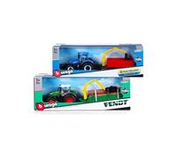 Tracteur Fendt ou New Holland et remorque à friction Burago Modèle Aléatoire