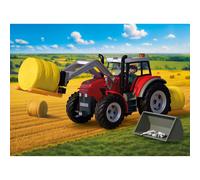 Playmobil | Country | Grand Tracteur avec balles de Foin | Tracteur Puissant avec Chargeur Frontal, balles Rondes et Set d’Outils | pour Les Enfants à partir de 4 Ans | 72305