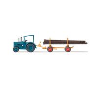 Tracteur Hanomag avec remorque à grumes - PREISER 79504 - N 1/160