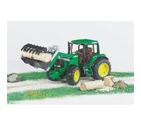 bruder Véhicule Miniature - Tracteur John Deere Vert avec Fourche, Modèle réduit de voiture