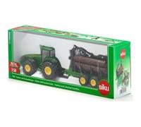 Tracteur John Deere avec Remorque Forestière - SIKU - Echelle 1/50ème - Jouet Enfant dès 3 ans