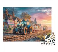 Tracteur labourant champd 1000 Piece Sturdy Paper Board Paysag Couch Soleil Jigsaw Puzzles for Teens Digital Detox Home Decor Recycled Cardboard Anti-Glare 38x26cm/1000pcs