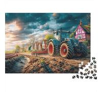 Tracteur labourant Un Champ Puzzle 1000 Pièces Paysage Rural des campagnes pour Adultes Et Enfants Premium Jeu D'Intelligence 38x26cm/1000pcs