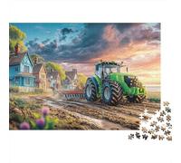 Tracteur labourant Un Champ Puzzle 1000 Pièces Paysage Rural des campagnes Puzzle Adulte Classiques Jeu D'Intelligence 70x50cm/1000pcs
