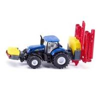 siku 1799, Tracteur New Holland avec pulvérisateur Kverneland, 1:87, Métal/plastique, Bleu, Rampe repliable