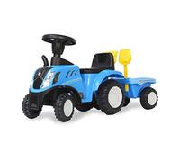 Tracteur New Holland T7 - À partir de 12 Mois - Hauteur d'assise : 270 mm - Protection Anti-basculement - Aspect fidèle à l'original - Remorque avec Pelle et râteau - Lumière LED