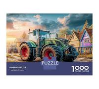 Tracteur on Country Road Jigsaw Puzzles 1000 Pièce pour Les Adultes Art de la scène Rurale et Paysanne Puzzles Difficiles Cadeaux pour Adultes 100% Carton Recyclé Décoration De Maison 70x50cm/1000pcs