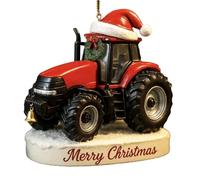 Tracteur pour arbre de Noël, de tracteur acrylique de Noël - Pendentif plat 2D comme relique saisonnière, pour vitrine