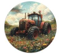 Tracteur Puzzle Rond De 1000 Pièces pour Automobiles Machines agricoles Bricolage Ludique Activité Différente 1000pcs (67.5x67.5cm)