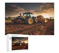 Tracteur Puzzles en Bois Adultes Et Adolescents 1000 Pieces Enfants Puzzle Décoration Mur Moderne Art Jouets Cadeau Intéressants （75×50cm）