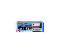 Bburago-1/32 Collection Ferme-Tracteur T7.315 New Holland avec remorque Cheval Voiture, 44069, Bleu