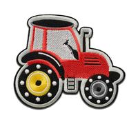 Tracteur rouge - Ecusson Thermocollant Patches Appliques, Taille: 7,6 x 9 cm