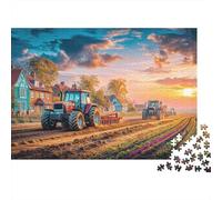 Tracteur Rural Casse-tête 1000 Pièces avec Découpe De Précision, Jeu De Puzzle Premium Peinture Fermepuzzle De Développement Cognitif pour Une Activité Intergénérationnelle, Passio