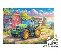 Tracteur Rural Casse-tête 1000 Pièces avec Découpe De Précision, Jeu De Puzzle Premium Peinture Fermepuzzle De Développement Cognitif pour Une Activité Intergénérationnelle, Passio