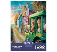 Tracteur ruralJigsaw Puzzle Jeu De Décompression 1000 Pièces Aventure de la Ferme d'enfance Puzzles Art Déco Idées Cadeaux pour Adultes Et Enfants À Partir De 14 Ans 52x38cm/1000pcs