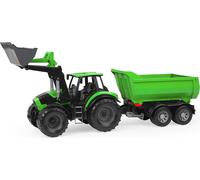 Lena 7250 Worxx Tracteur Deutz-Fahr Agroton avec remorque - Véhicule Jouet 74 cm dès 3 Ans, intérieur & extérieur, essieux en Acier, fabriqué en Europe
