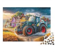 Tracteur sur Chemin boueux, Puzzle Classique en Carton, Art de scène de Village Rural, adapté aux débutants, Stimulant pour l’Esprit, 70x50cm/1000 pièces