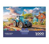 Tracteur sur Chemin de Campagne Puzzle 1000 Pièces Premium,Style Peinture Paysage Rural Finition Mat Anti-Reflet,Pièces Épaises,Cadeau De Qualité 70x50cm/1000pcs