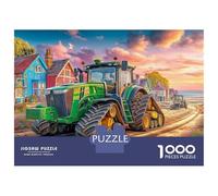 Tracteur sur Chemin de Terre 1000 Pieces Carton Haute QualitéArt scène Ferme Rurale Puzzle Base Adultes Puzzle Ultra-Difficile Cadeau Anniversaire Coffret Cadeau Indispensable 38x26cm/1000pcs