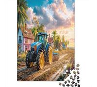Tracteur sur la Route de Terre 1000 Pièce Style Paysage de Ferme Rurales Papier Écologique Puzzle PremiumIdée Cadeau Décompression du Jeu Éducatif 70x50cm/1000pcs