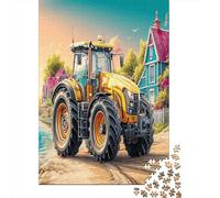 Tracteur sur la Route de Terre Carton Épais Style de scène de Ferme Rurale Puzzle Amants De Famille Puzzle De Soulagement du Stress Idée Cadeau pour Puzzle pour Enfants Débutants 70x50cm/1000pcs