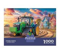 Tracteur sur la Route de Terre Puzzle en Carton Extra-Épais 1000 Pièces, Art de scène de Ferme Rurale, Impossible, Difficile, Défiant, Puzzle Les Plus Bien Notés, Top Vente 38x26cm/1000pcs