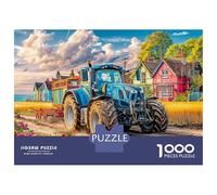 Tracteur sur la Route de Terre Puzzle en Carton Solide 1000 Pièces pour Adultes, Style Paysage de Ferme Rurale, Puzzle Les Plus Bien Notés, Jeu Familial Amusant Et Défiant 70x50cm/1000pcs
