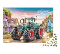 Tracteur sur la Route du Village 1000 Pièce Style de scène de Ferme Rurales Papier Écologique Puzzle Premium Décompression du Jeu Éducatif Idée Cadeau 52x38cm/1000pcs