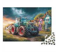 Tracteur sur la Route du Village 1000 Pièces Coffret Puzzle Style de scène Rurale et Paysanne Puzzle Premium Carton Solide - DIY Familial Trop Amusant, Belle Déco, Cadeau D’Anniversaire pour 38x26cm
