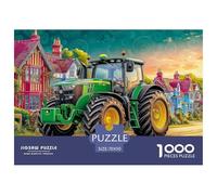 Tracteur sur la Route du Village Pièces Découpées Précisément Rural Farm Scene Art Idéal pour Réduire Le Stress, La Calme Mentale Et Profiter De Moments De Loisir 70x50cm/1000pcs