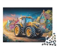Tracteur sur la Route du Village Puzzle 1000 Pièces Art de scène de Ferme Rurale Puzzle À Découpe Précise en Papier, Jeu Calme Et Stimulant pour La Maison 52x38cm/1000pcs