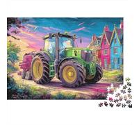 Tracteur sur la Route Puzzle 1000 Pièces Style de Dessin animé Vivant Puzzle Adulte Classiques Cadeau Unique 52x38cm/1000pcs