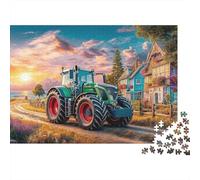 Tracteur sur Route Campagne 1000 Pieces Sturdy Paper Board Art paysag Couch Jigsaw Puzzles for Teens Digital Detox Home Decor Recycled Cardboard 38x26cm/1000pcs