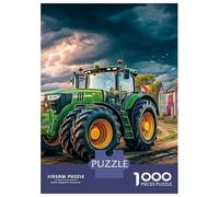 Tracteur sur Route de Campagne Set De 1000 Pièces Papier Recyclé Peinture de Paysage Rural Style Puzzle Adulte Amateurs Puzzle Adultes Casse-tête Engageant Loisirs À La Maison 70x50cm/1000pcs