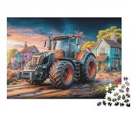 Tracteur sur Route du Village, lot Puzzle en Papier épais, Art de scène de Ferme Rurale, Cadeau interactif pour Personnes âgées, 70x50cm/1000 pièces