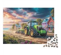 Tracteur sur Route Terre 1000 Piece Eco-Friendly Material Style paysag AGR Puzzles for Seniors Easy Grip Pieces Gift for Her Full-Size Poster Included Anti-Glare 52x38cm/1000pcs