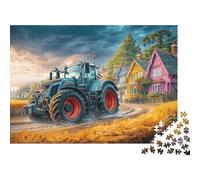 Tracteur sur Une Route Rurale 1000 Pièces Puzzle Premium Style de Paysage Rural Coffret Puzzle Carton Solide - Ultra Dur pour Couples, Top Noté, Cadeau Noël Parfait pour Tout Le Monde 70x50cm/1000pcs