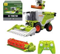 Tracteur Telecommandé, Moissonneuse Batteuse Télécommandée avec Pulvérisations, Lumière et Son, pour Enfants de 3 Ans et Plus