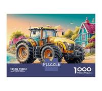 Tracteur Terre Puzzle 1000 Pièces avec Emboîtement Parfait, Puzzle d'art Style Ferme rurdéfi Entre Amis pour Un Tableau À Encadrer, Superbe Idée Cadeau 38x26cm/1000pcs