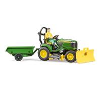 BRUDER Coffret bworld John Deere tracteur à gazon avec remorque - Pour enfant Garçon