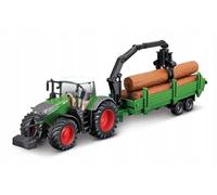 TRACTEUR VERT FENDT 1050 VARIO AVEC REMORQUE DE CHARGEUR D'ARBRE BBURAGO
